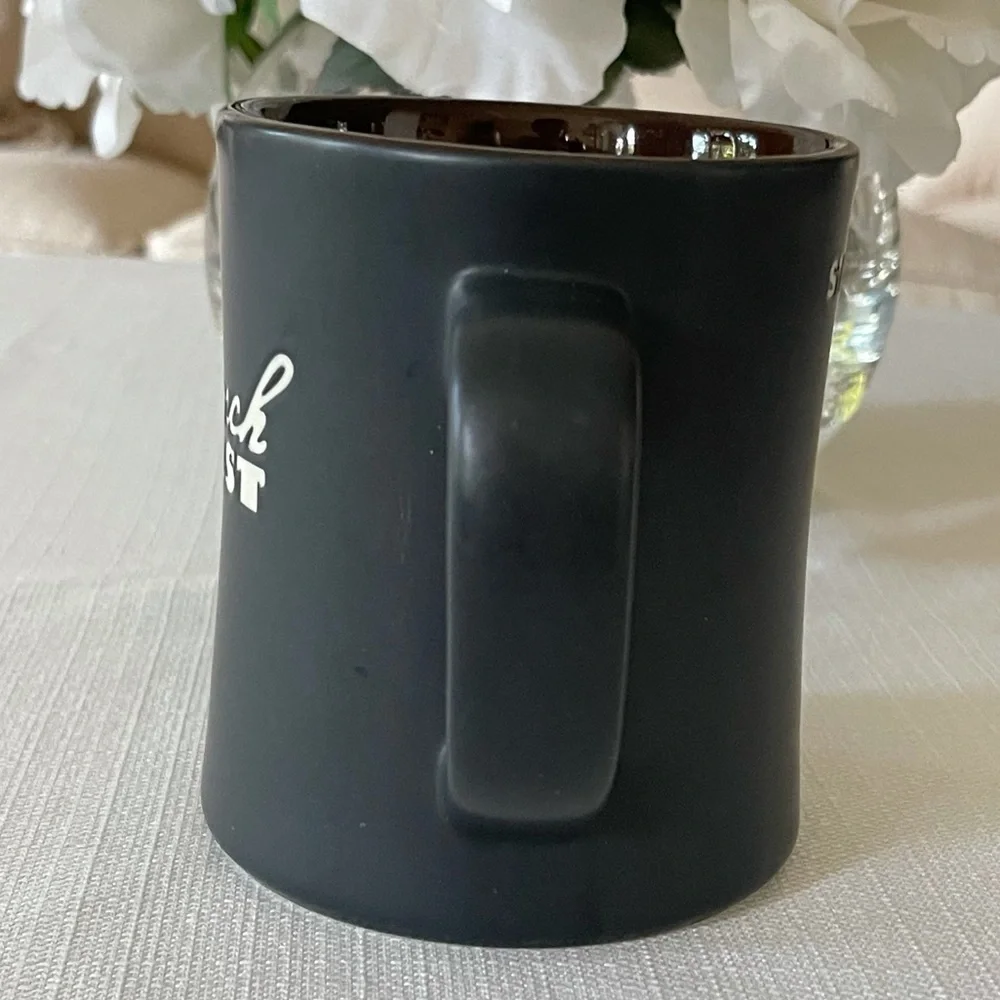 2011 Starbucks French Roast Dark Blue Coffee Mug / Brown Interior
